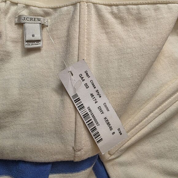 NWT J. Crew Striped Strapless Dress Size 8 Blue White Summer Classic Na… - Picture 9 of 10